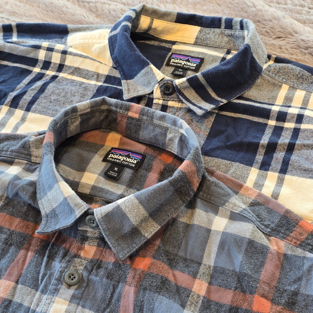 Patagonia Fjord Flannel Shirt Bundle Mens XL Organic Cotton Plaid 2 Pack 42400